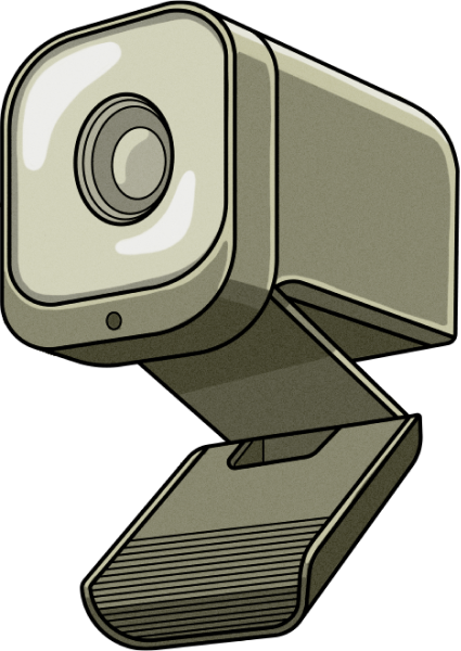 A grey webcamera