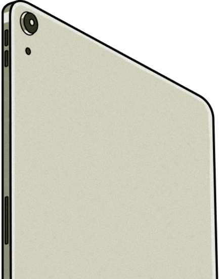 The back of a grey computer tablet